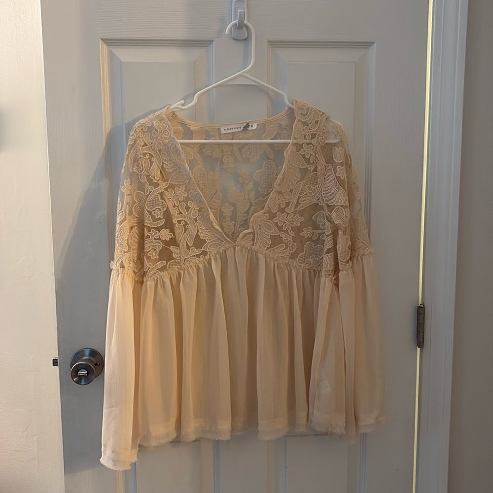 Altar’d State Ivory Cream Lace Tunic